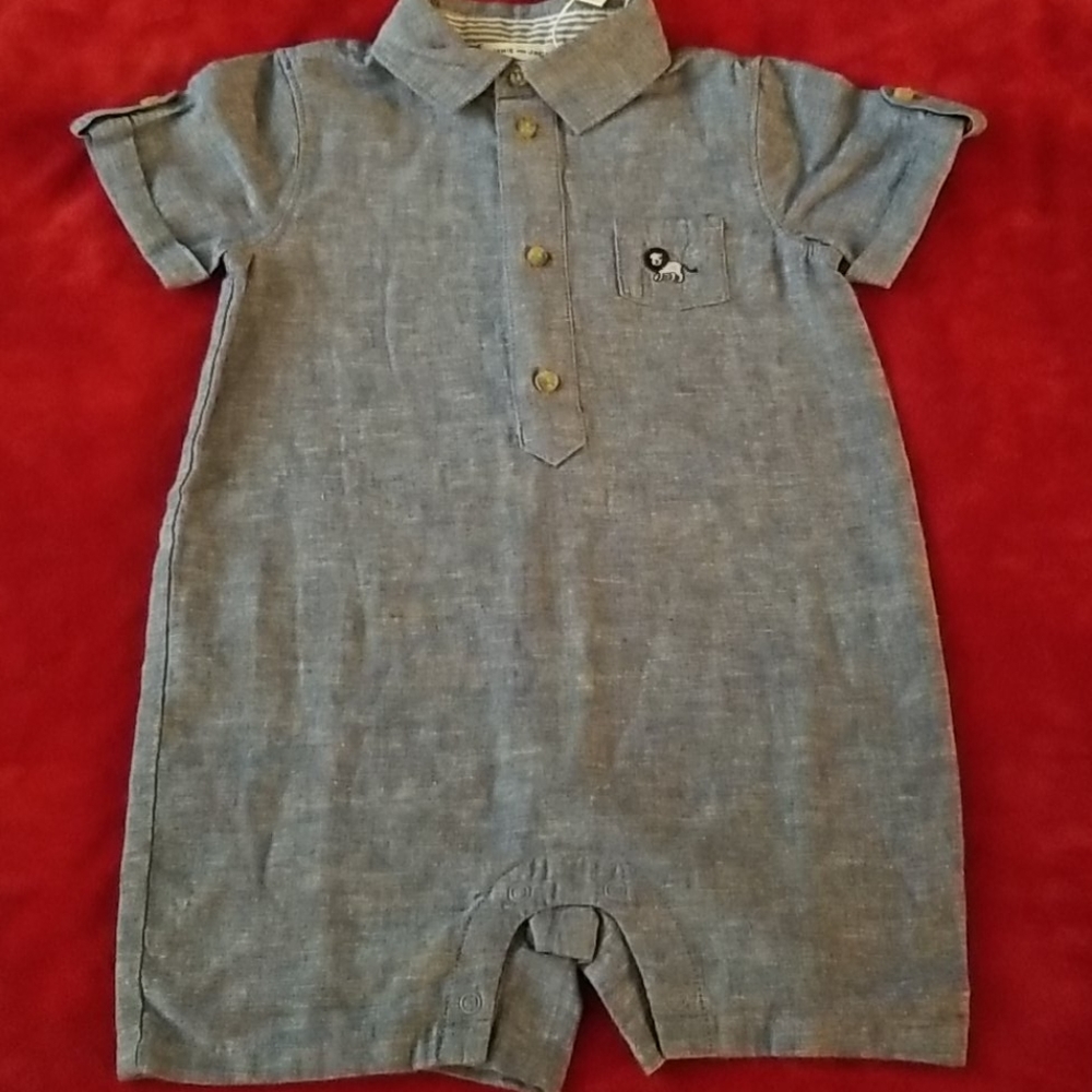 Baby Boy One Piece Soft Denim Outfit